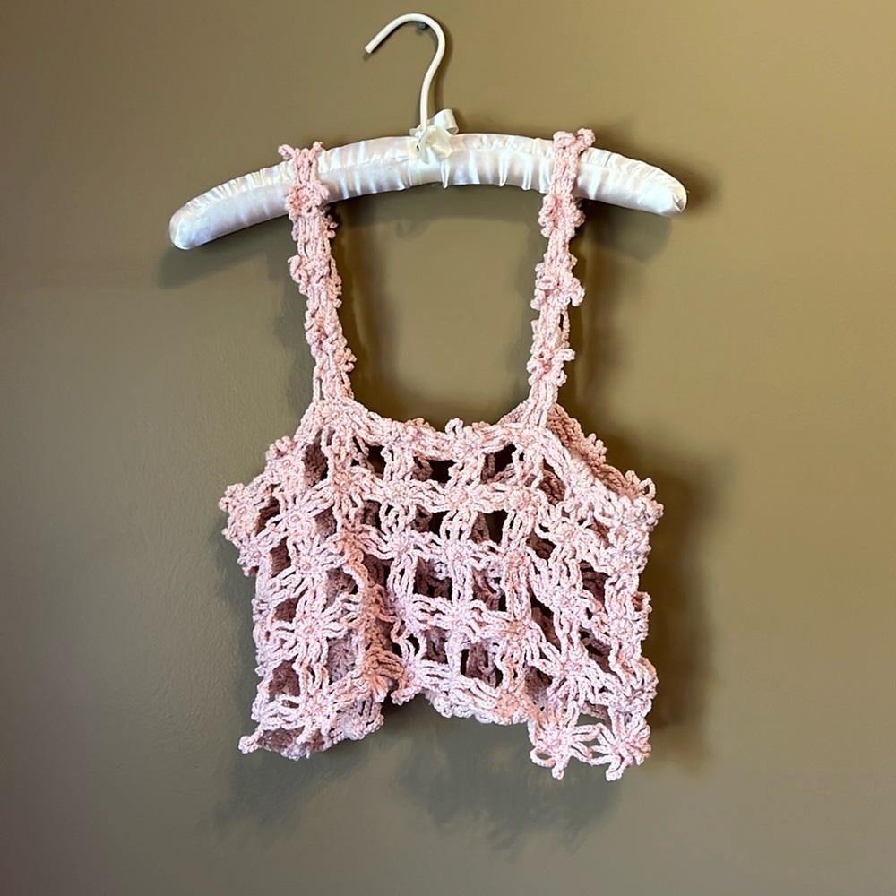 Handmade Pink Crochet Top 🎀